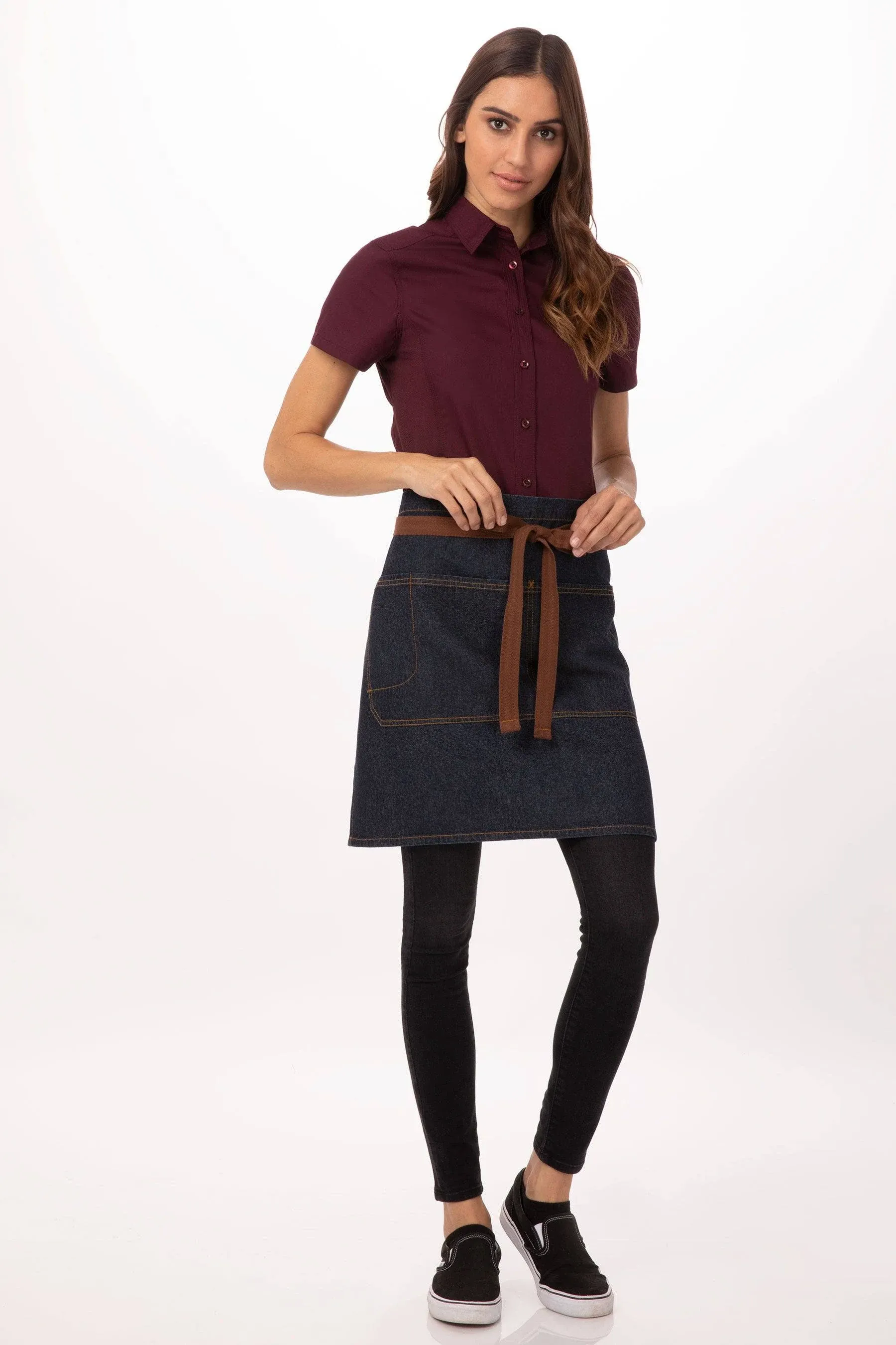 Chef Works Indigo Blue Memphis Half Bistro Apron