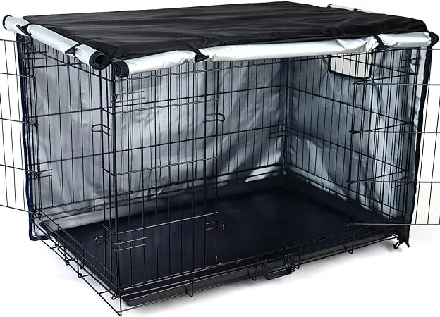 kefit Durable Dog Crate Cover-Double Door, Pet Kennel Cover Waterproof Anti-UV ...