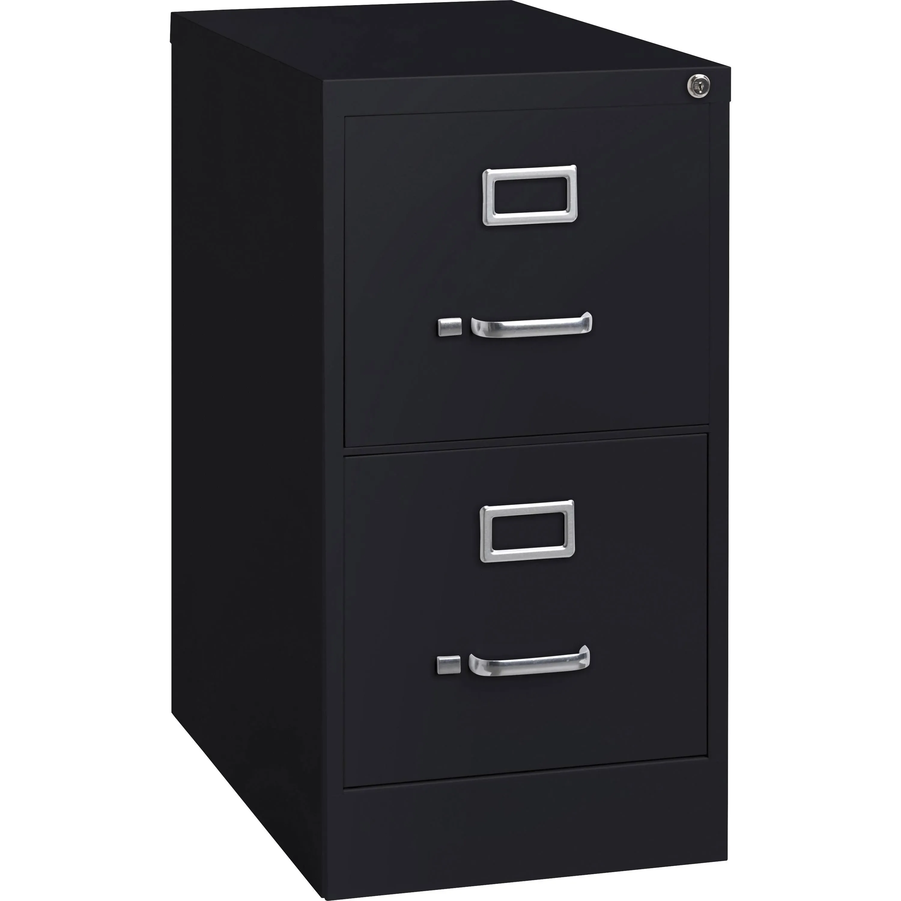 Lorell® Fortress 22""D Vertical 2-Drawer Letter-Size File Cabinet, Black