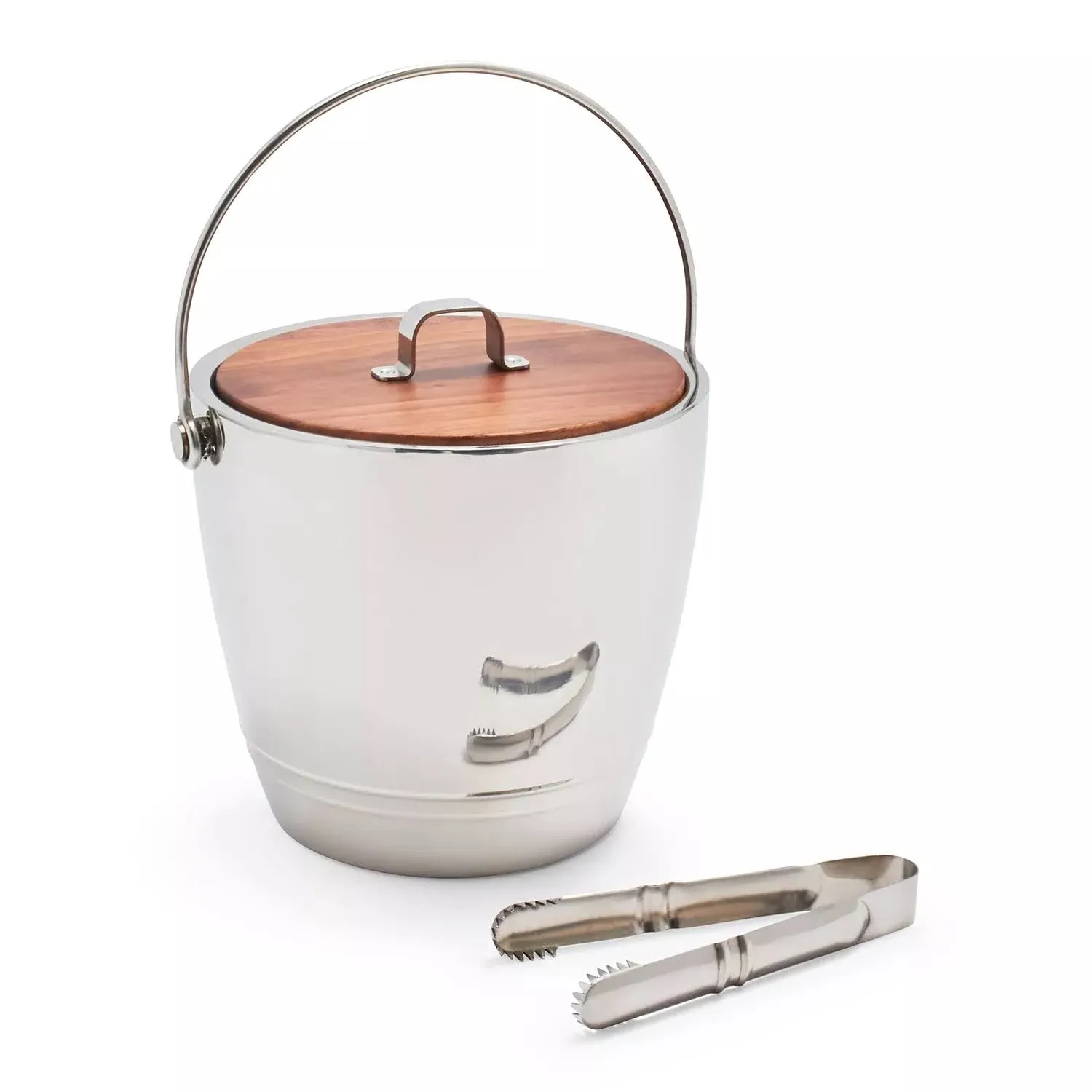 Crafthouse by Fortessa Stainless Steel Round Ice Bucket with Tongs