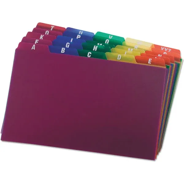 Oxford A-Z Durable 1/5 Cut Tab Poly Card Guides 73155