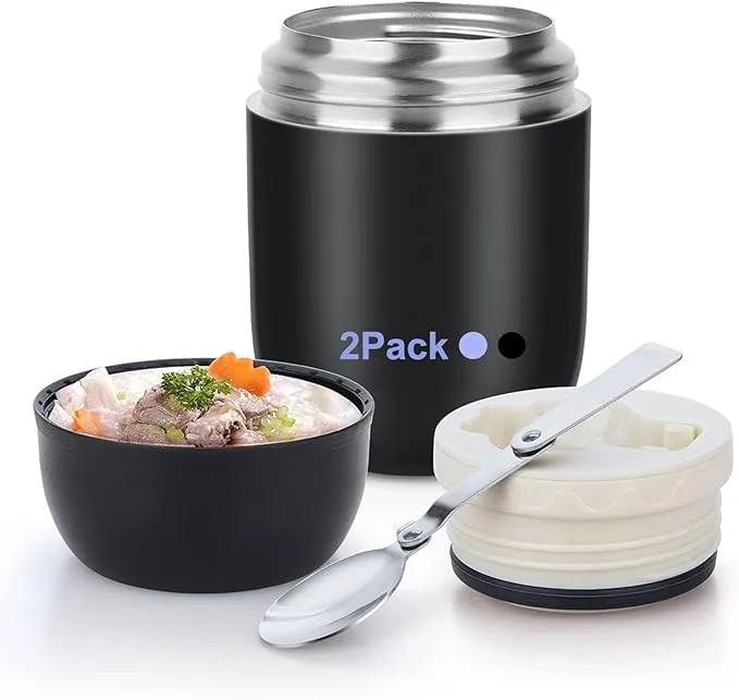 Hot Food Jar for Adult - Wide Mouth Insulated Lunch Container  24Oz Stainless St