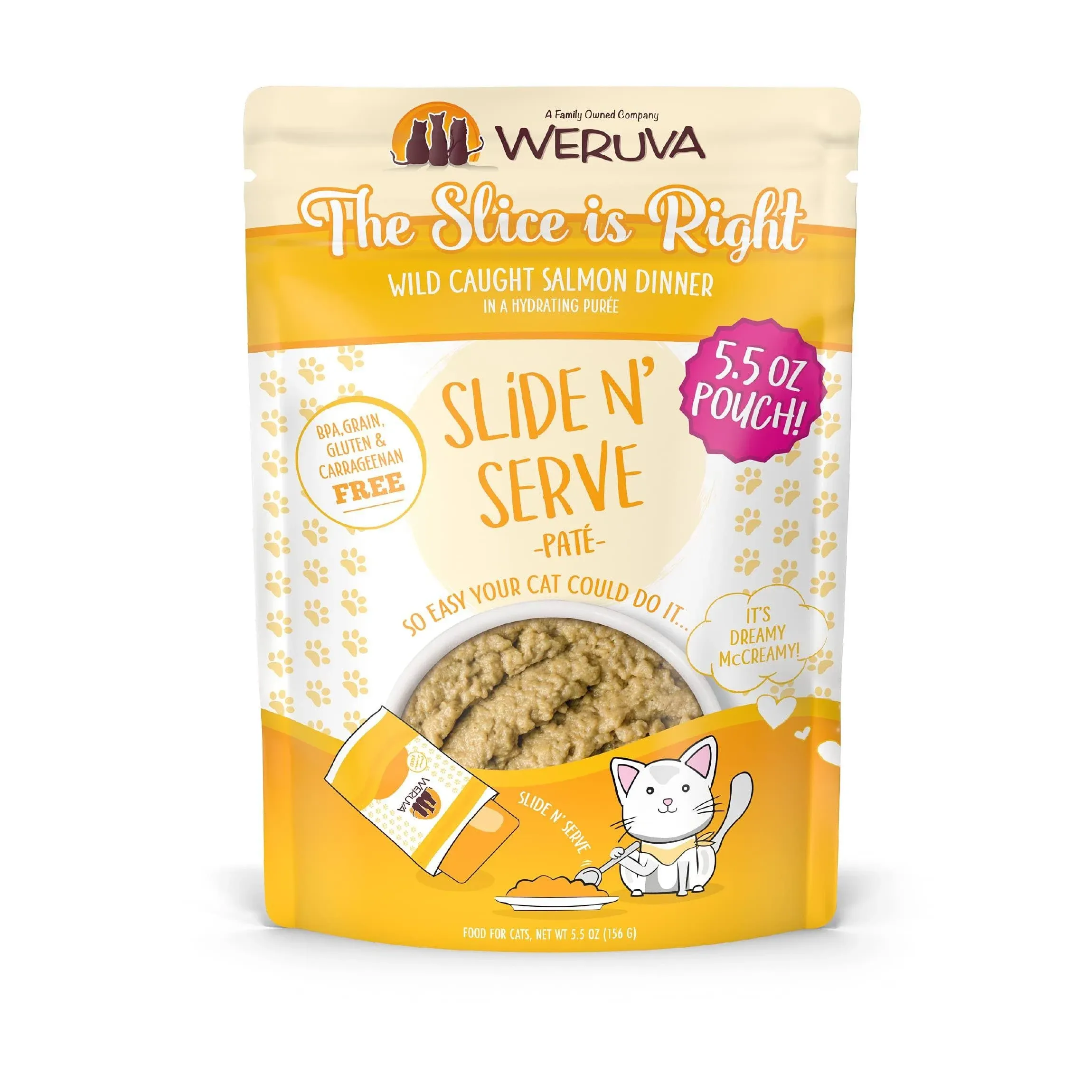 Weruva Slide N' Serve Grain Free The Slice Is Right Wild Caught Salmon Dinner Wet ...