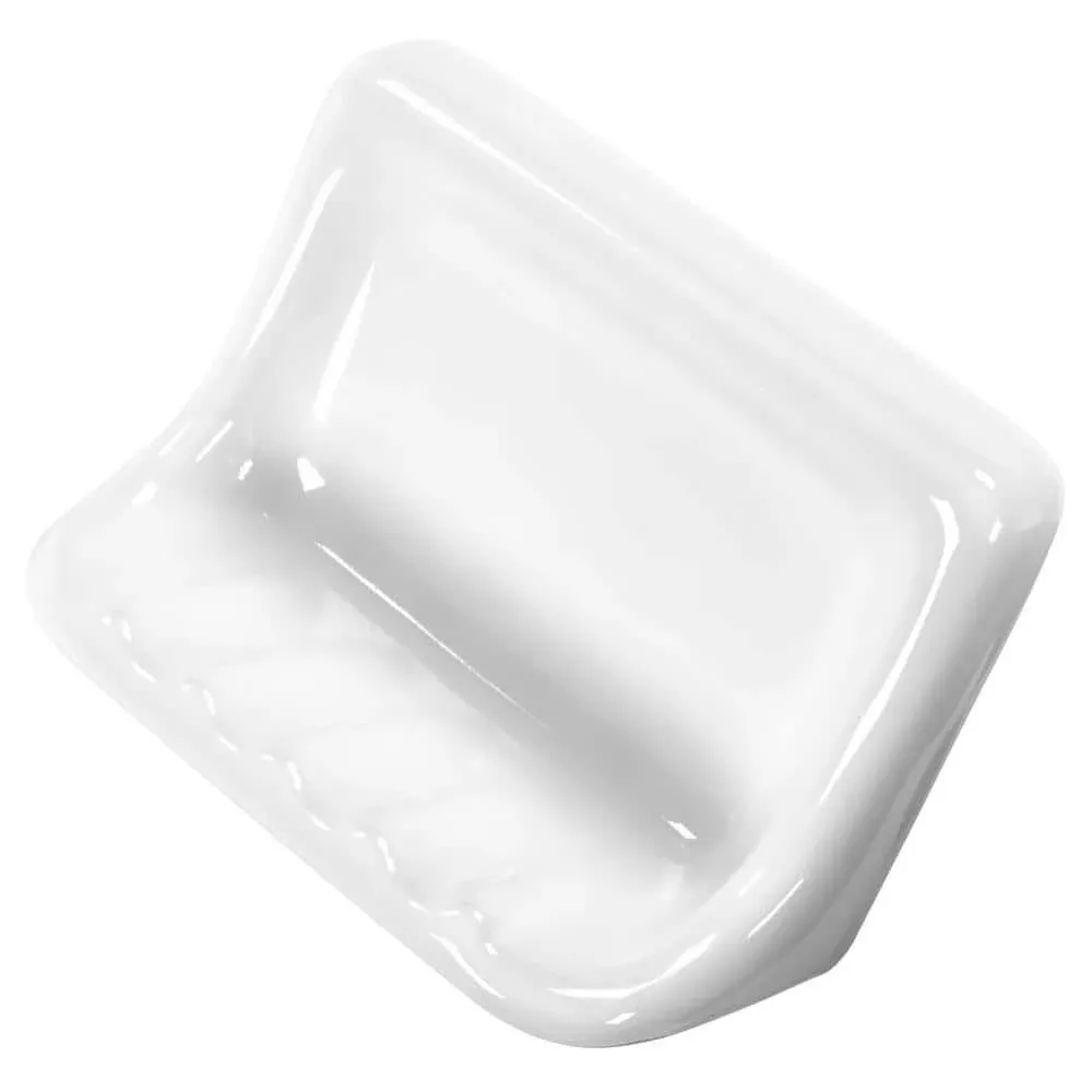 Daltile Restore 6 in. x 3 in. x 4 in. Glazed Ceramic Soap Dish in Bright White