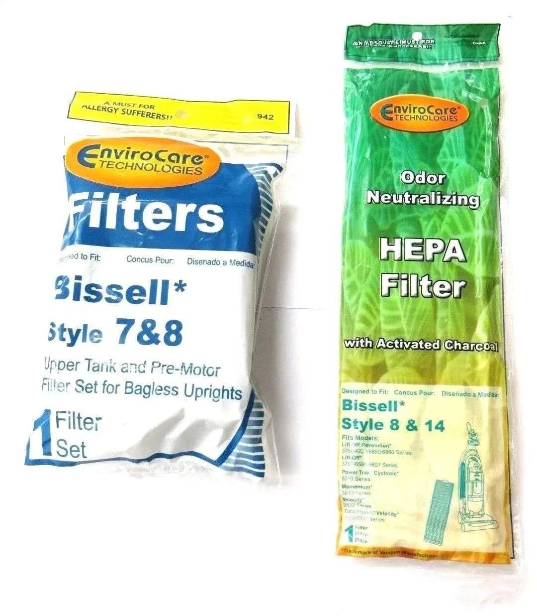 (1 Set) Bissell Vacuum style 7/8/14 Foam Filter Kit 3093