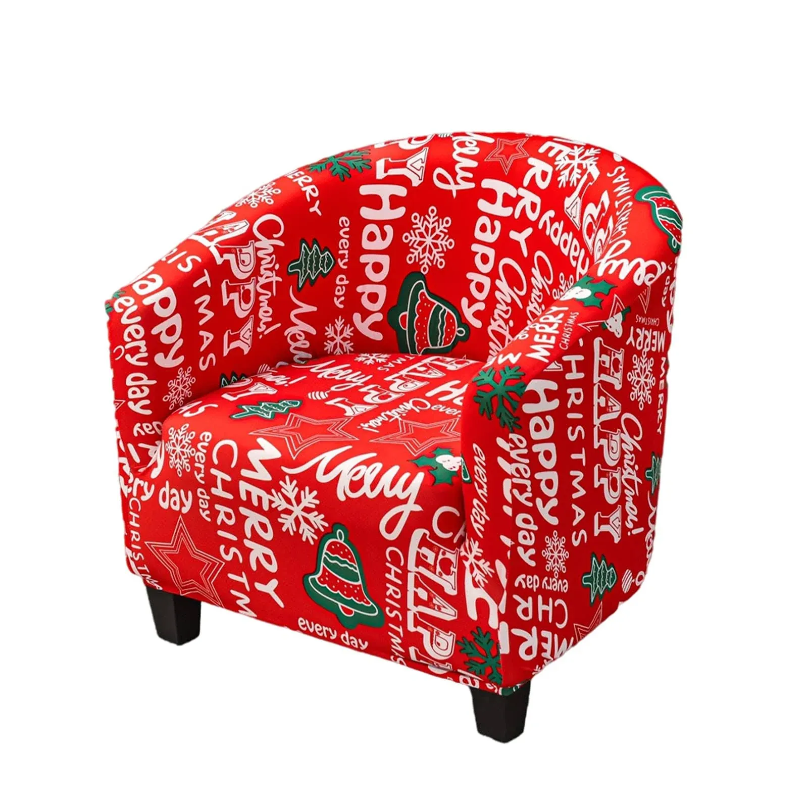 NILUOH Christmas Club Chair Slipcover Tub Chair Cover Stretch Spandex Printed ...