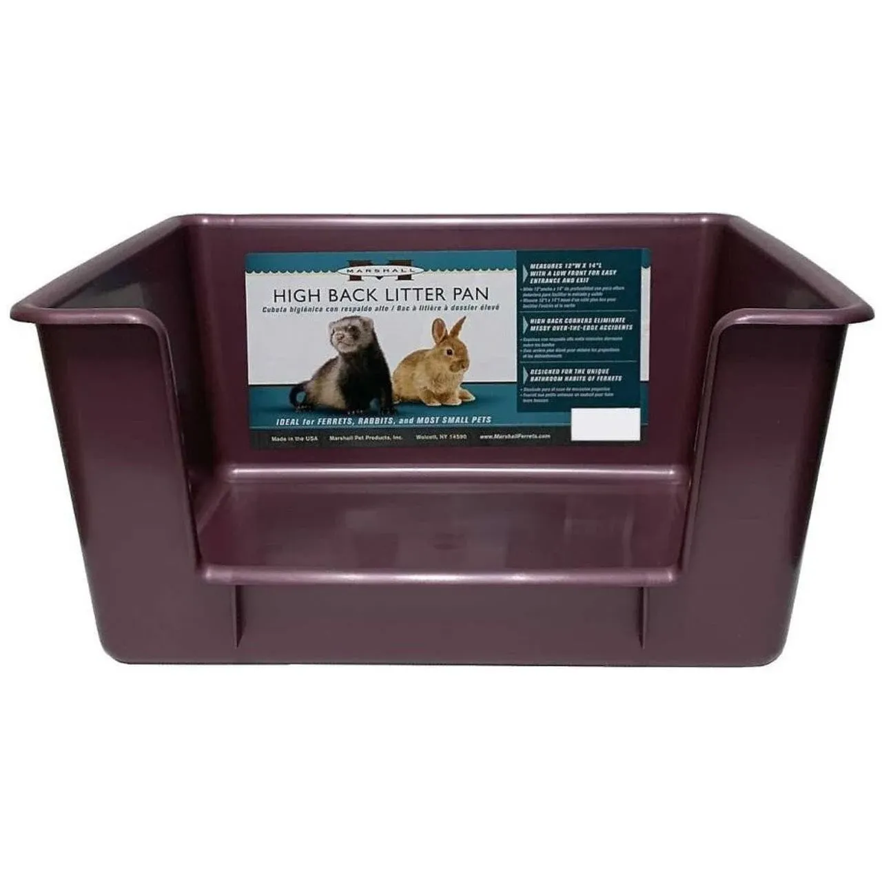 Marshall Pet Products Small Animal High Back Litter Pan, Assorted, 14"