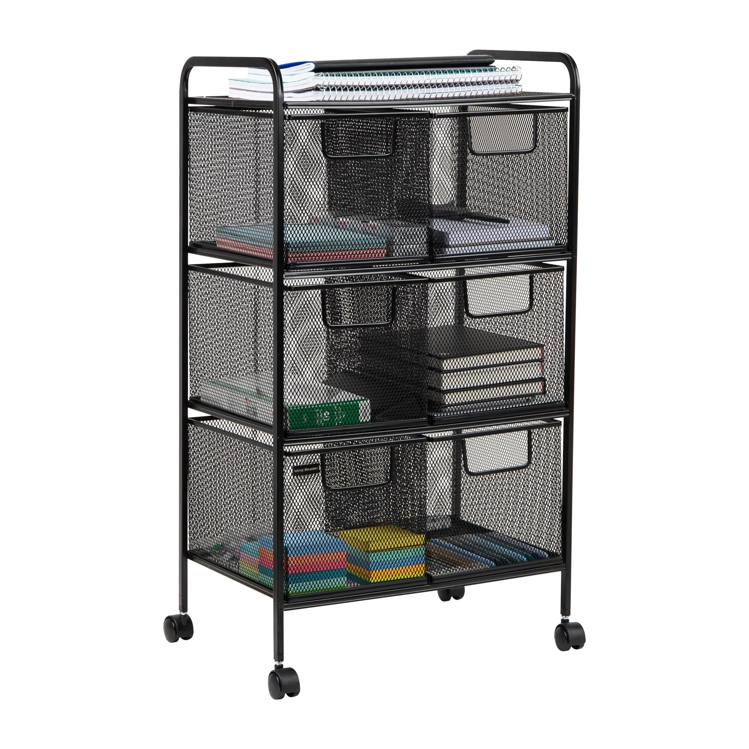 Mind Reader Utility Cart 29.5&#034; H X 17&#034; W, Metal Material 3 Tier Heavy Duty Black