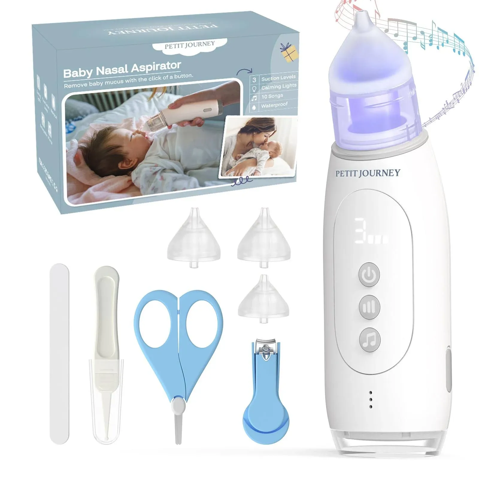 Petit Journey Electric Nasal Aspirator for Baby, Waterproof Electric Nose Suction ...