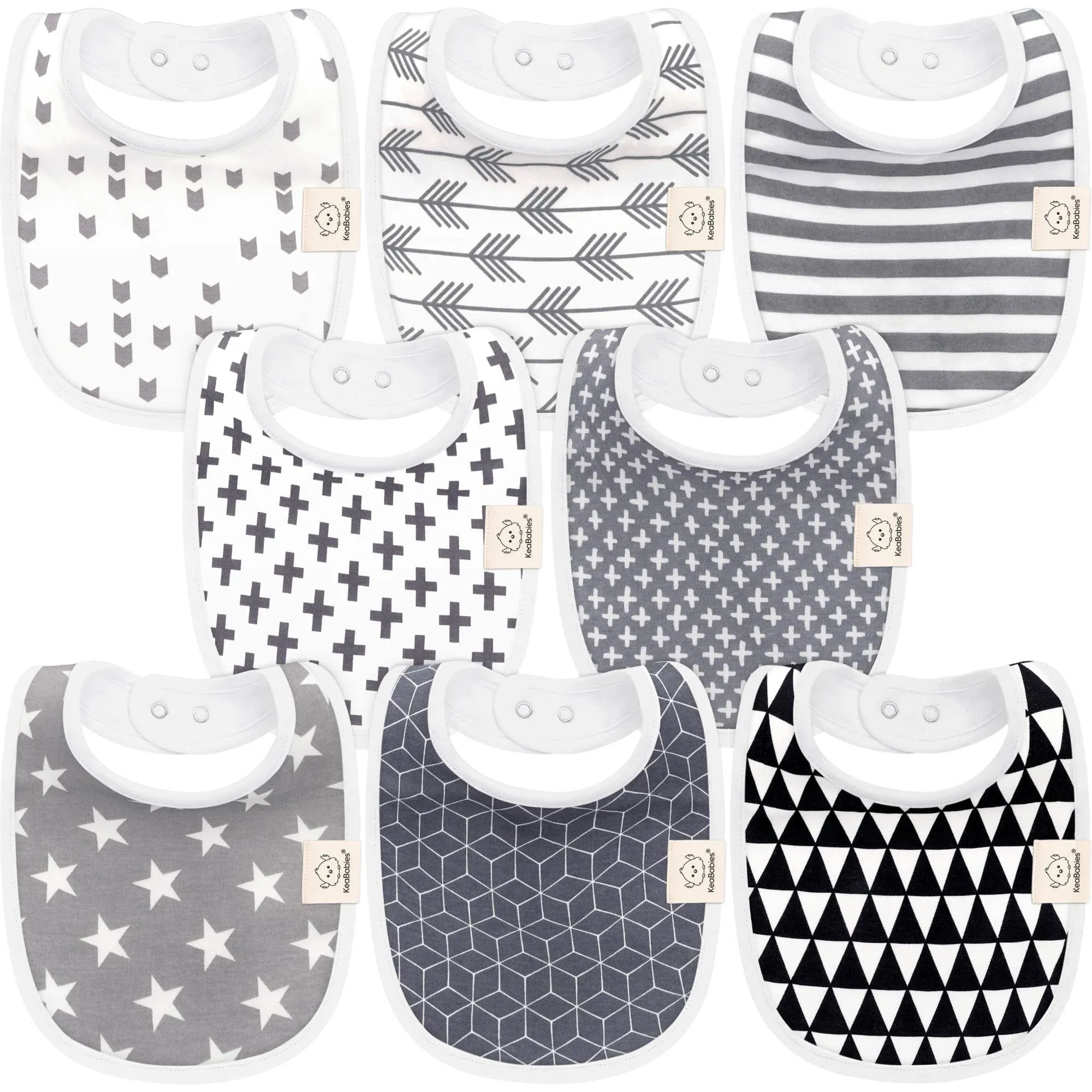 8-Pack Organic Baby Bibs for Girl, Boy - Drool Bibs for Baby Boy, Bibs for Baby Girl, Baby Bibs for Girls, Boys, Baby Boy Bib