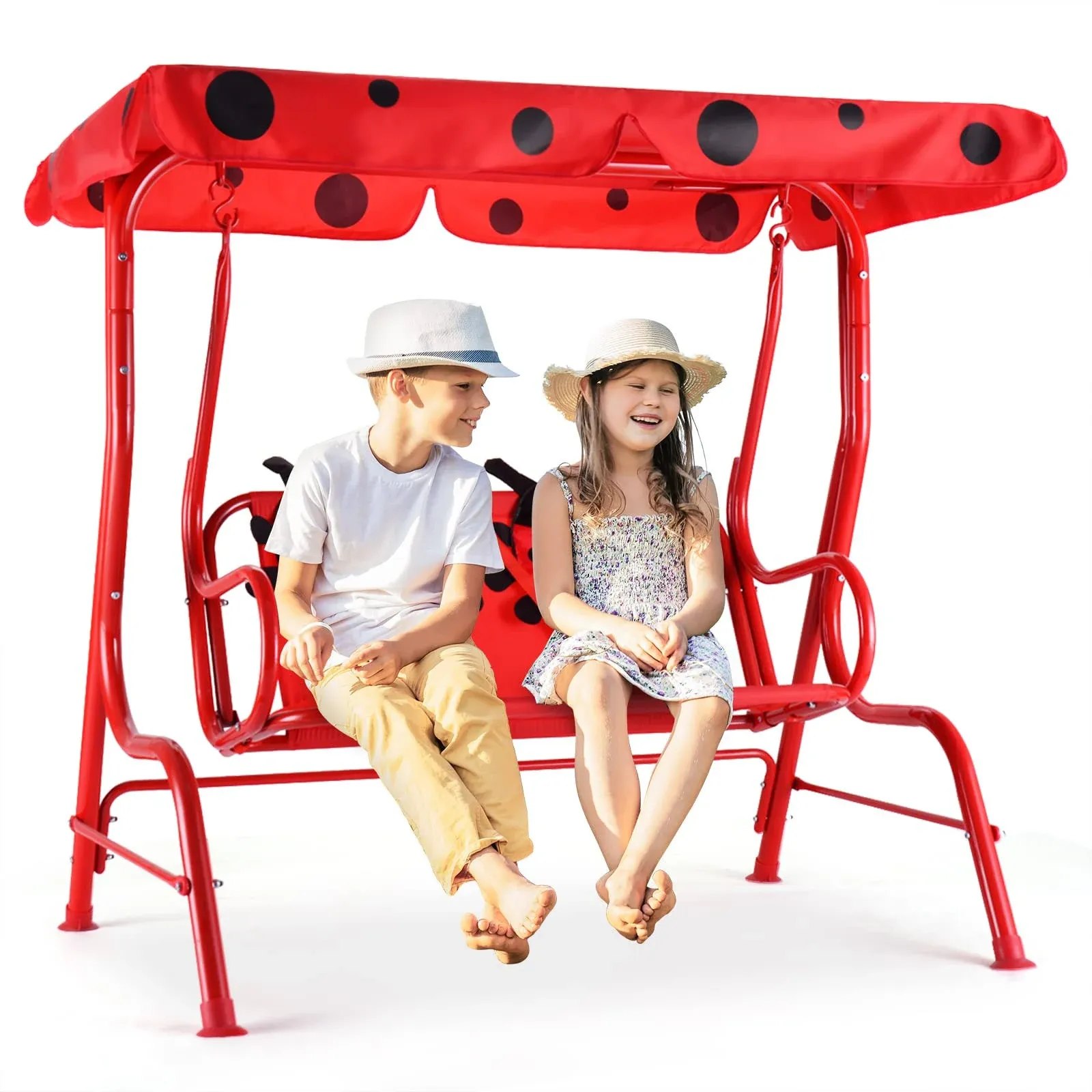 2 Person Kids Patio Swing Porch Bench with Canopy