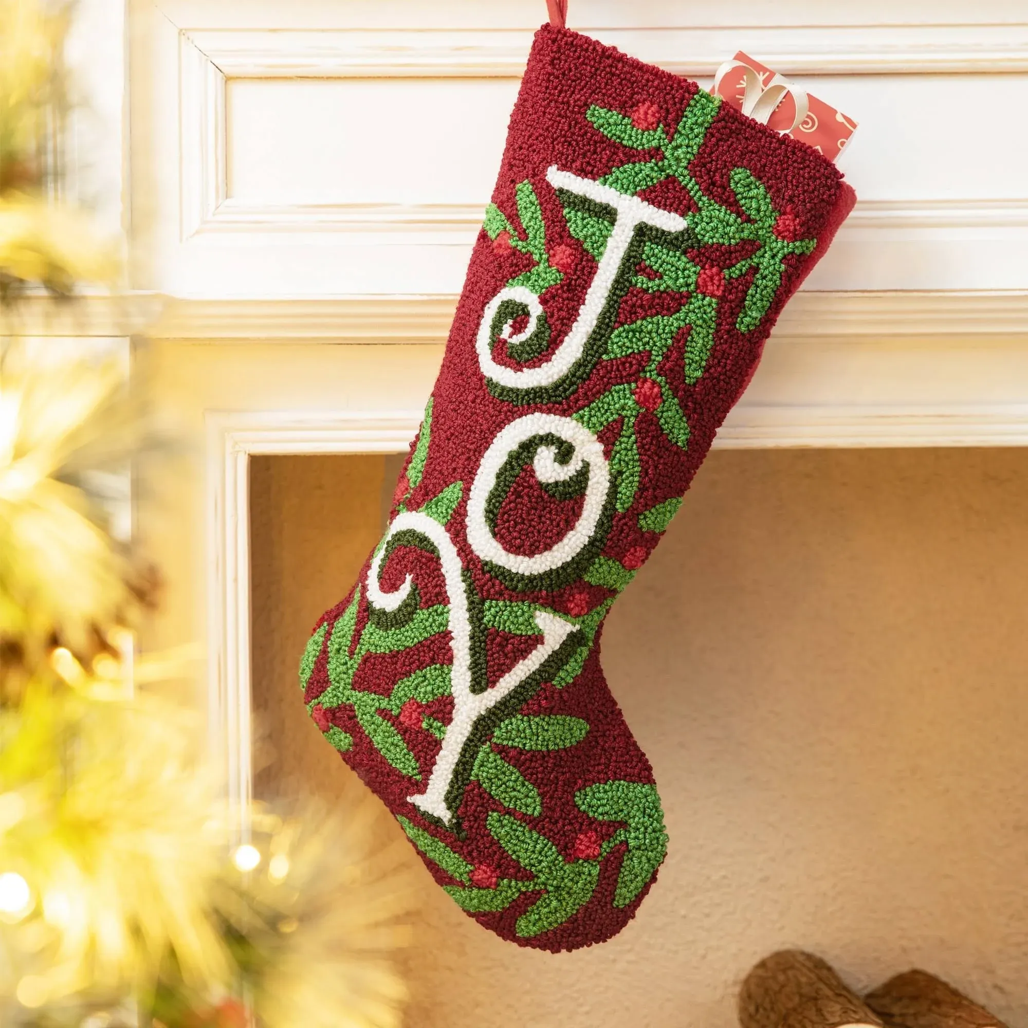 20.00"L Hooked Stocking, JOY - Traditional - Christmas Stockings And Holders - by Glitzhome | Houzz