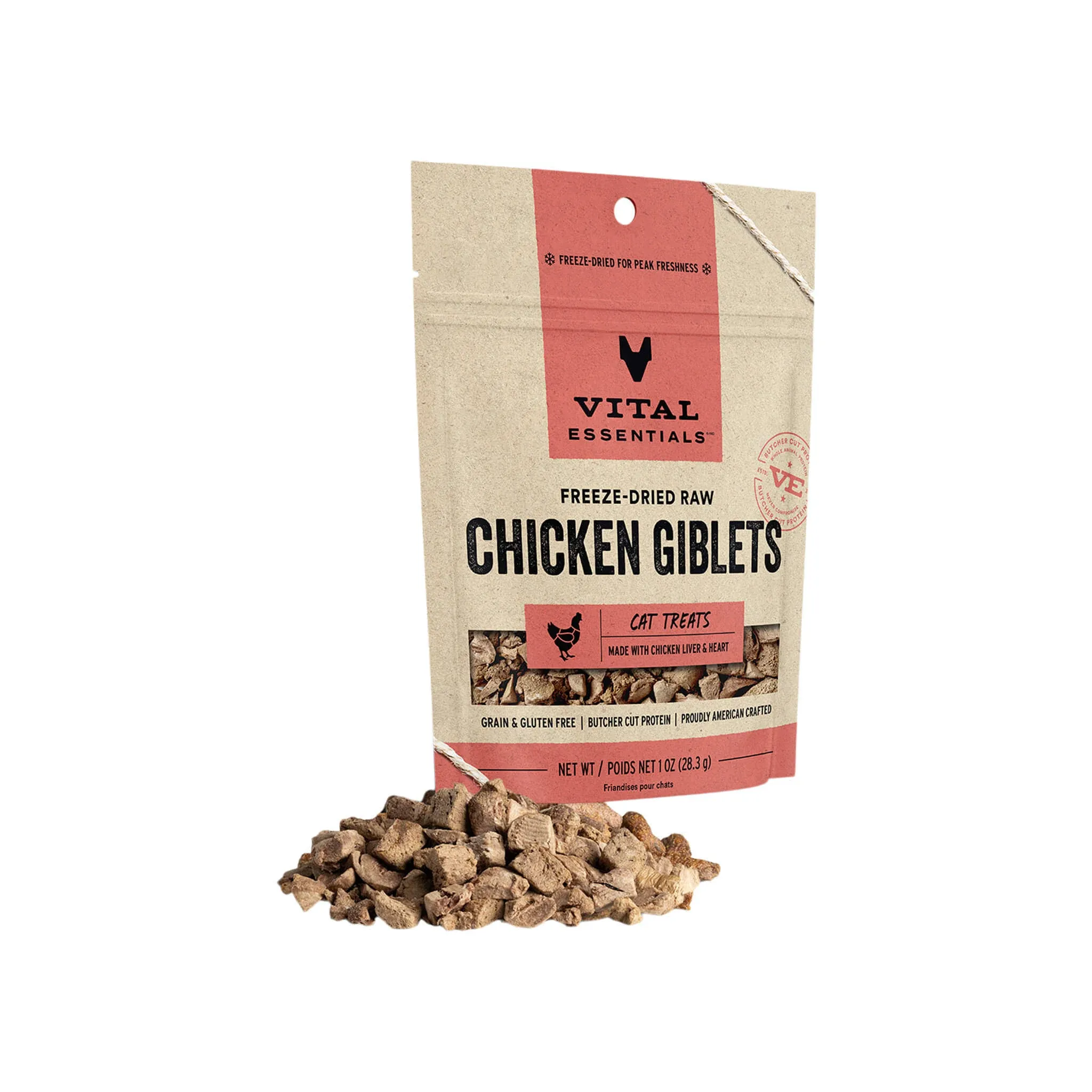 Vital Essentials Vital Cat Freeze Dried Grain Free Chicken Giblets Cat Treats