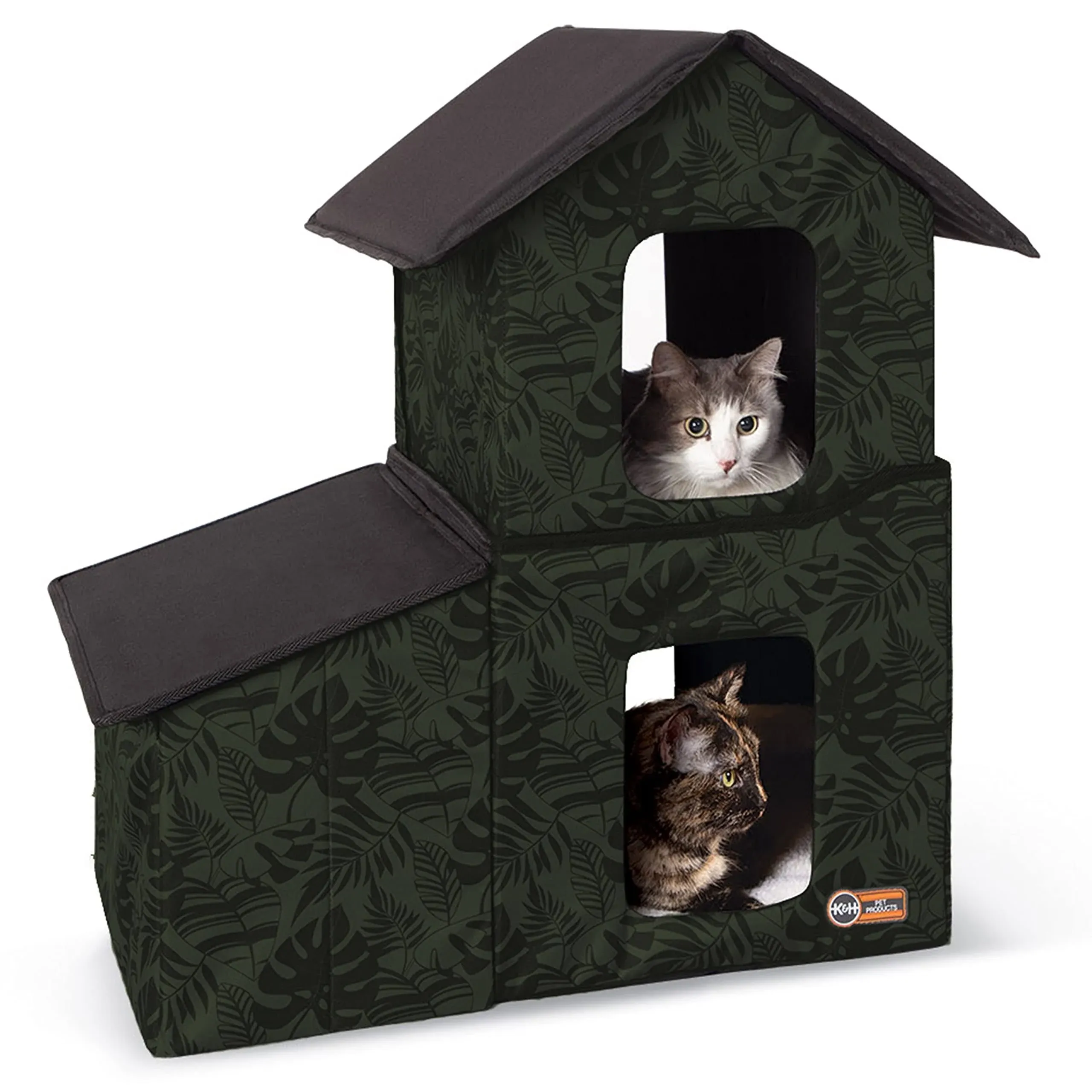 K&amp;H Pet Products Outdoor Two-Story Kitty House with Dining Room - Unheated