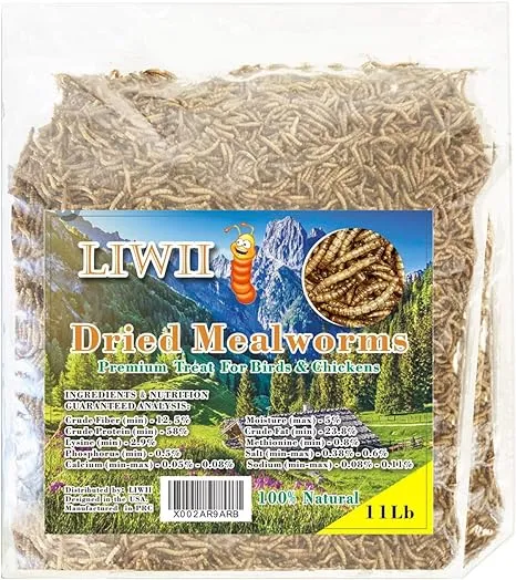 Dried Mealworms -11 LBS- 100% Natural Non GMO High Protein Mealworms - Bulk M...