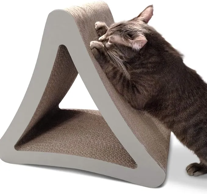 PetFusion 3-Sided Vertical Cat Scratching Post Warm Gray / Standard