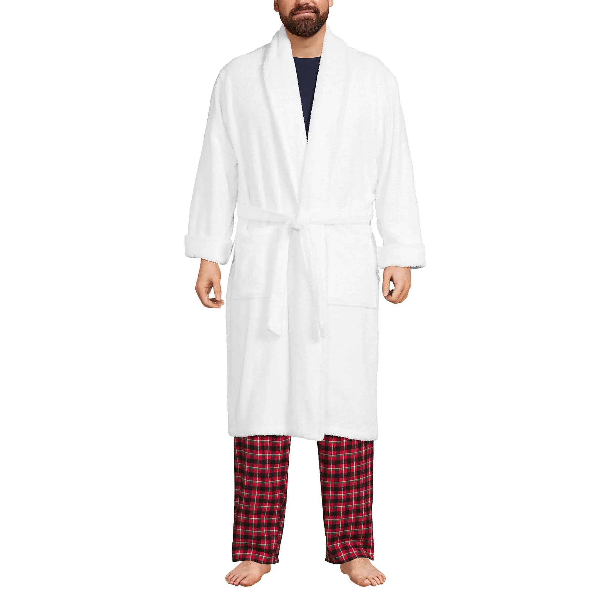 Men's Lands' End Calf-Length Turkish Terry Robe