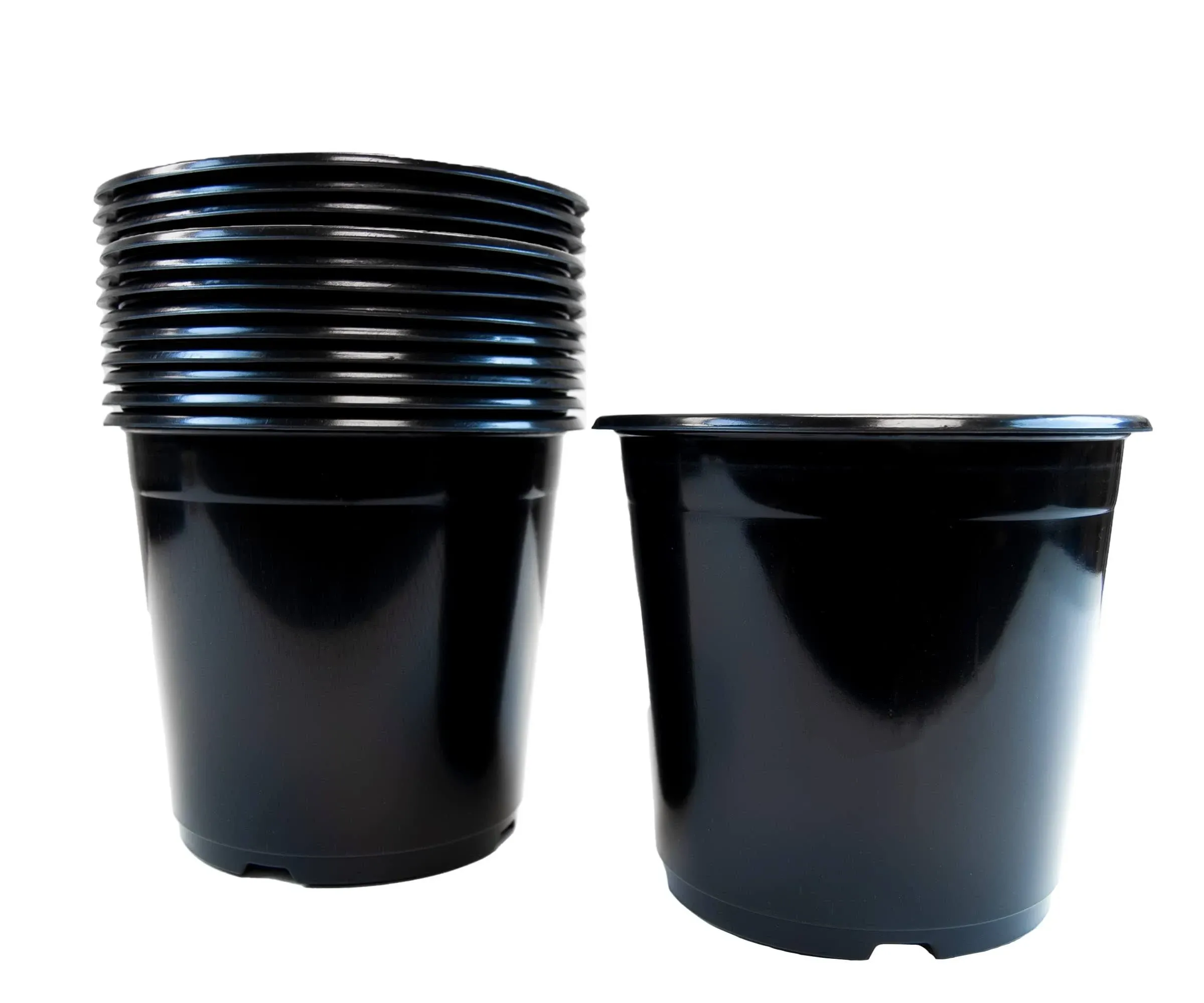 Viagrow VHPP100-12 Plastic Planter BPA Free Nursery Pots, 12 Pack, 1 Gallon, Black