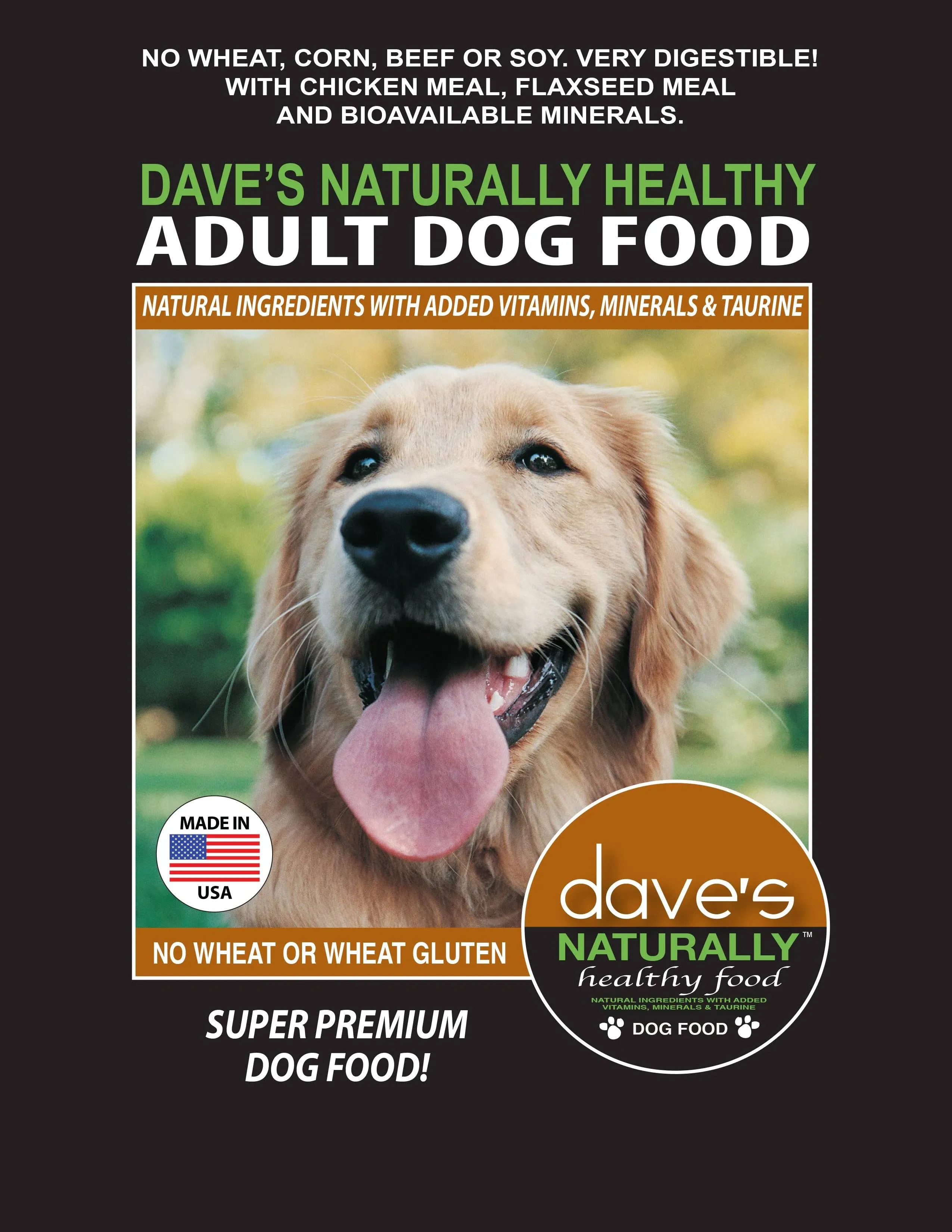 Dave's Pet Food Natural Health Dog Food, 4 Lb