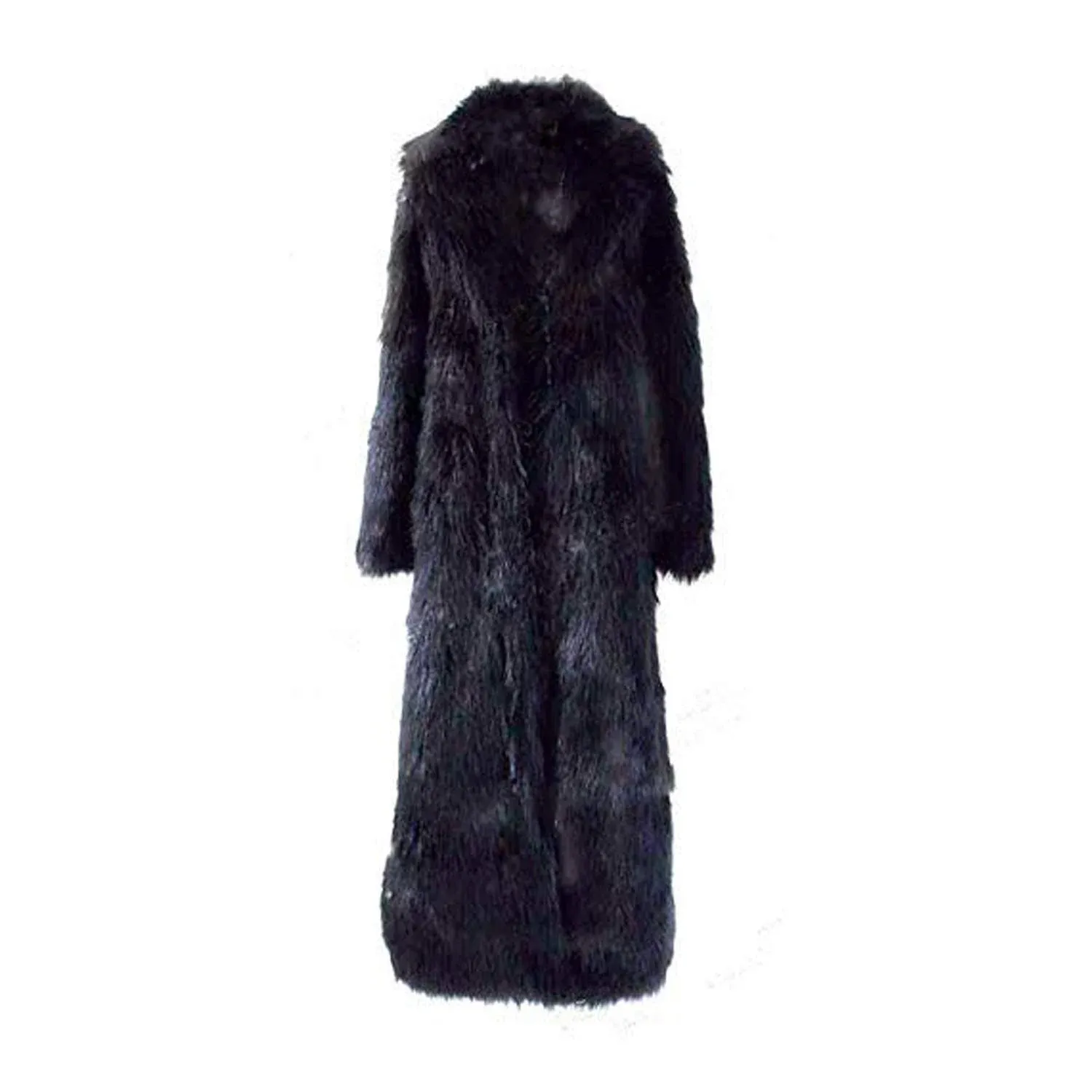 Old DIrd Women Warm Long Sleeve Parka Faux Fur Coat Lapel Full-Length Outwear ...