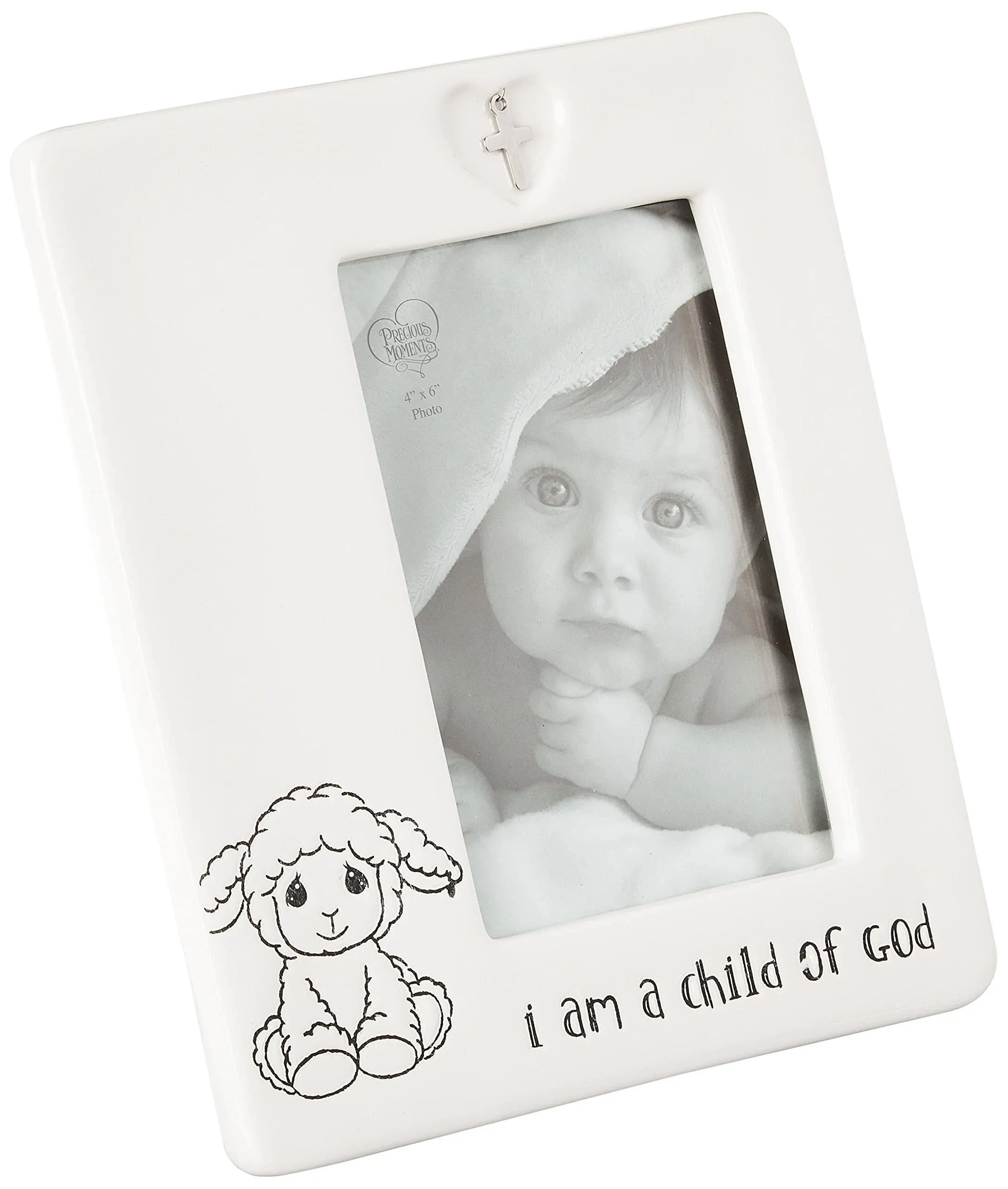 Precious Moments I Am A Child of God 4 x 6 Ceramic Baptism Photo Frame with Charm ...