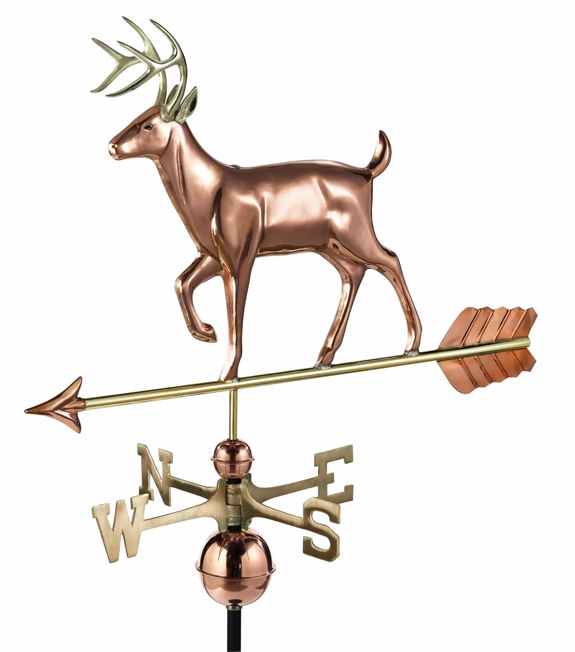 Good Directions White Tail Buck / Deer Weathervane, Pure Copper, Rooftop, Roof Décor, Wildlife