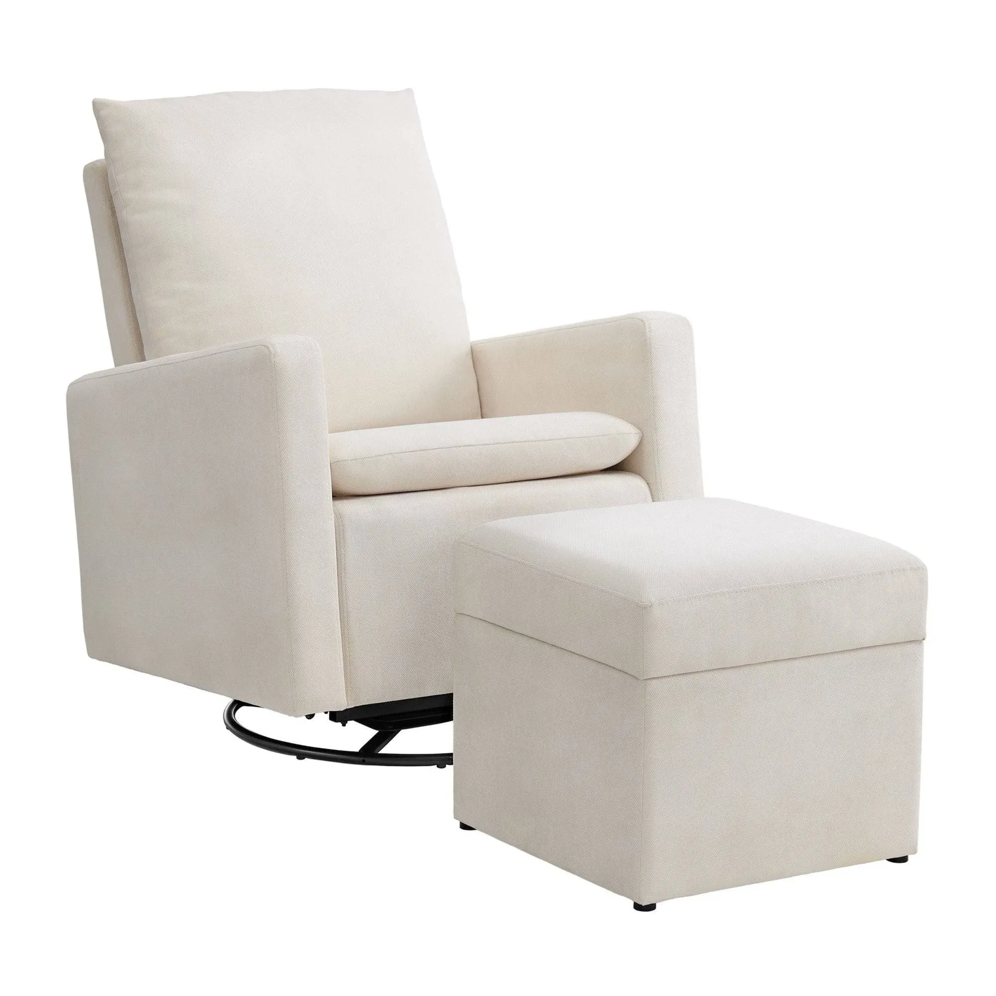 Everlee Upholstered Glider and Ottoman Set by Oxford Baby - Cream