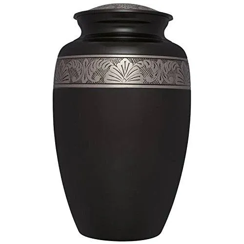 Black Funeral Cremation Urn Cremation Urn For Human Ashes Hand Made In Brass sui