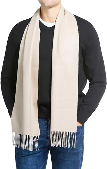 Fishers Finery Men's 100% Pure Cashmere Winter Scarf; 2-Ply Ultra Plush