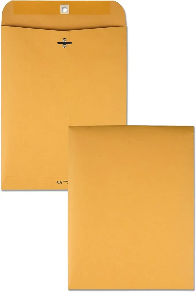 32-Lb. Clasp Envelope, Brown Kraft, Quality Park, 100/Box (QUA37787)