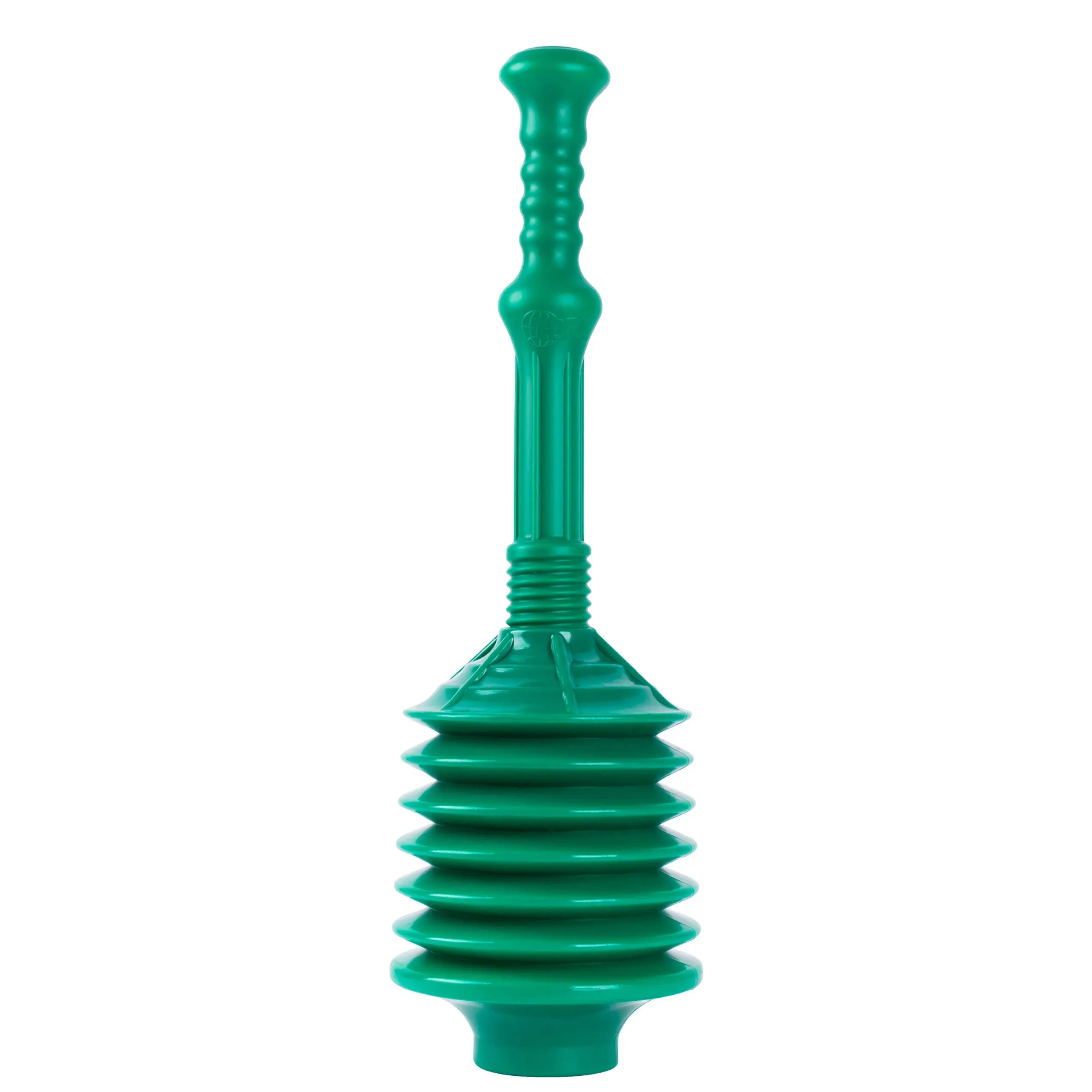 JS Jackson Supplies Professional Bell Accordion Toilet Plunger Green 10 in