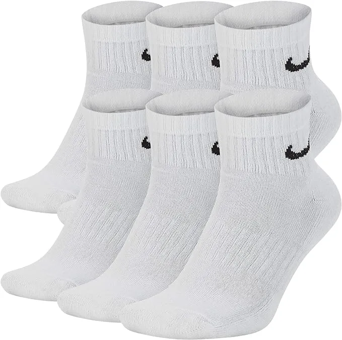 Nike Everyday Cushioned Training Ankle Socks (6 Pairs), White / S