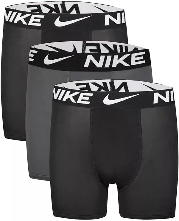 Nike Boys 8-20 3-Pack of Boxer Briefs, Black, Large