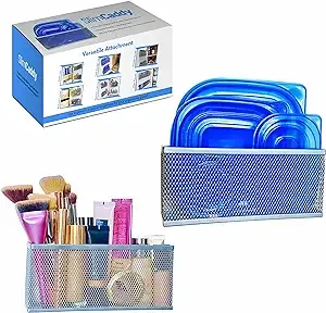 Slim Caddy ORIGINAL Cabinet Door Organizer | Optimize Your Cabinet Space | Kitchen Plastic Lids Organizer, Bathroom Accessories, Under Sink Organizer, and More | 2 PK, 8”L x 3.5”H x 1.8”D each