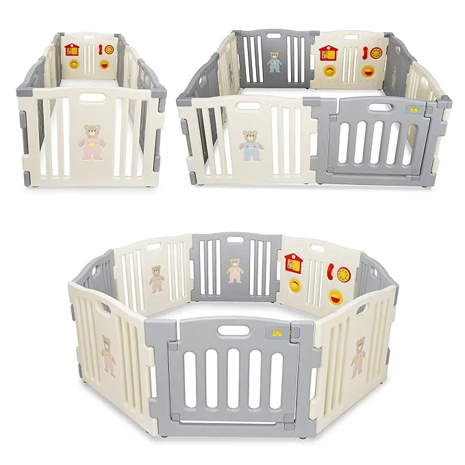 Baby Interactive Playpen 8 Panel Safety Gate Children Play Center Child Activity