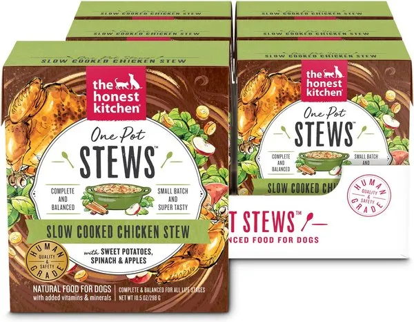 The Honest Kitchen One Pot Stew Slow Cooked Chicken Stew with Sweet Potato, Spinach & Apples Dog Food - 10.5 oz, Case of 6