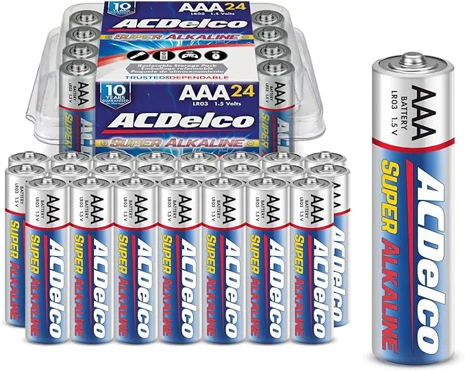 Acdelco 24 Pilas Aaa, Bateria Super Alcalina De Maxima Potencia, 10 Anos Sh