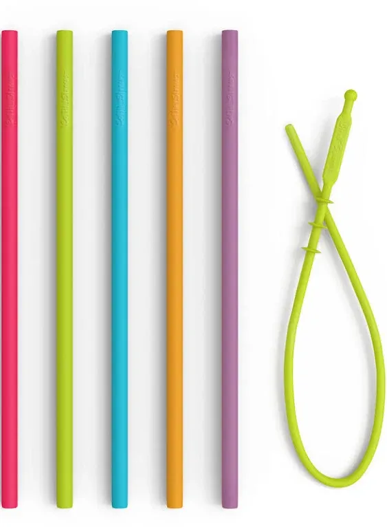 Long Silicone Straws for Tumbler Slender Silicon Rubber Reusable Drinking Straws for Simple Modern