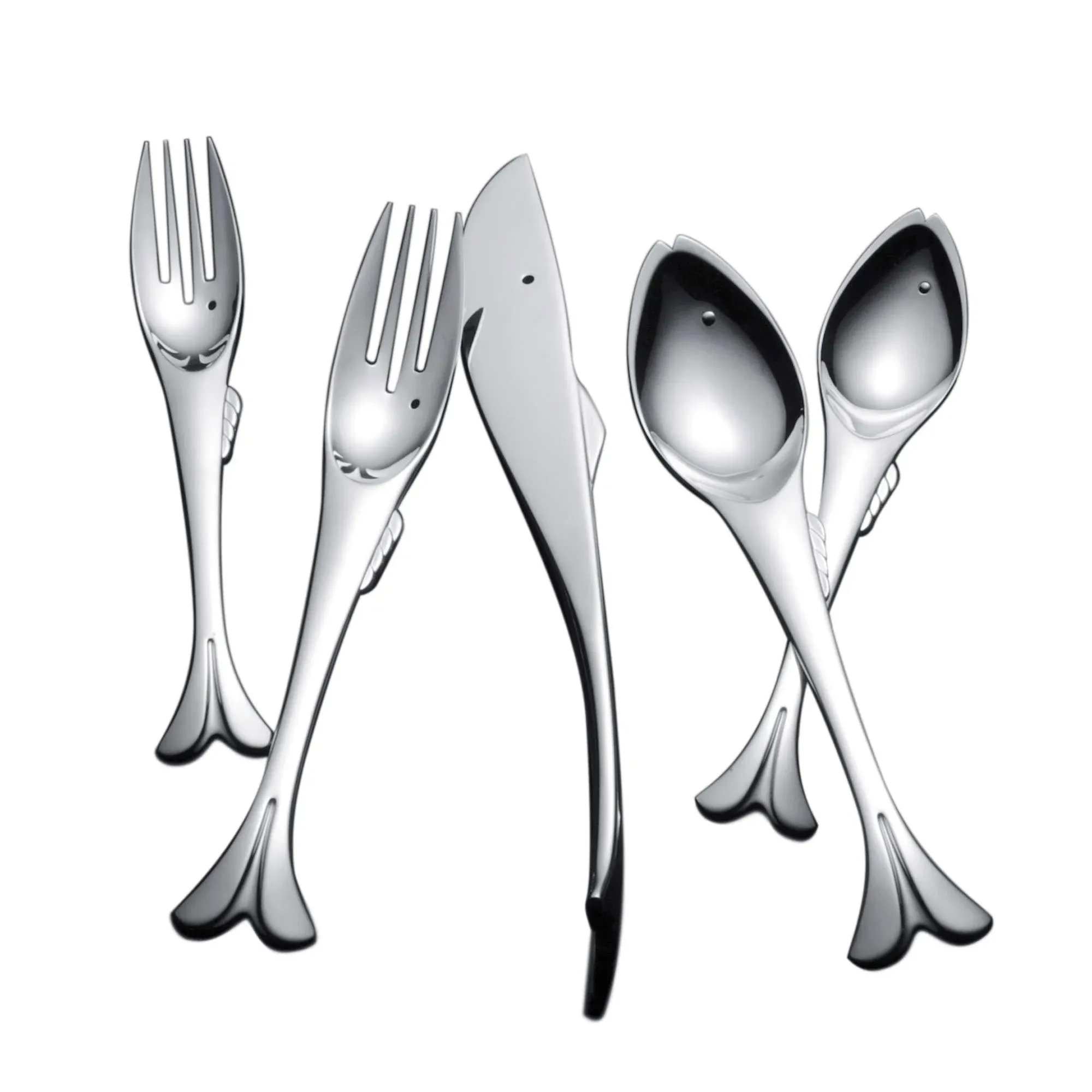 "Yamazaki TW-00 Gone Fishin' 5-Piece Placesetting,Silver"