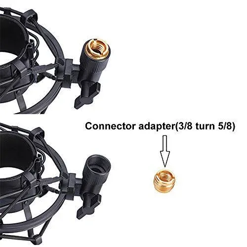 Microphone Shock Mount with Pop Filter, Mic Anti-Vibration Suspension Shock Mount Holder Clip for Diameter 46mm-51mm Microphone