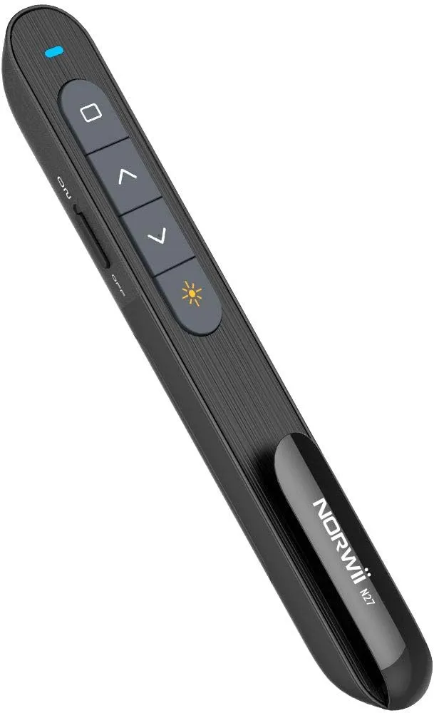 NORWII N27 Wireless Presenter with Laser Pointer Presentation Clicker, 330FT Lon