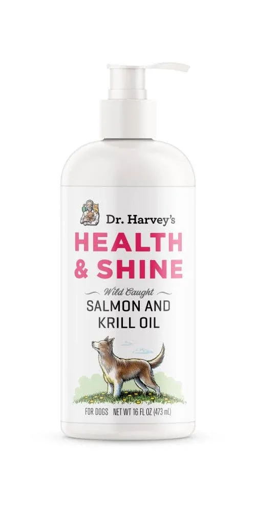 Dr. Harvey's Health & Shine Wild Caught Salmon & Krill Oil Dog Supplement, 16-oz  | NaturalPetWarehouse.com