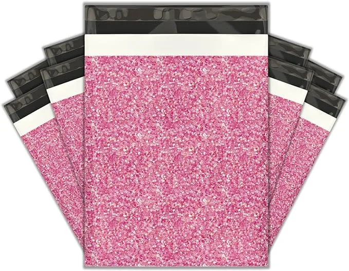 10x13 (100) Pink Confetti Designer Poly Mailers Shipping Envelopes Premium Printed Bags