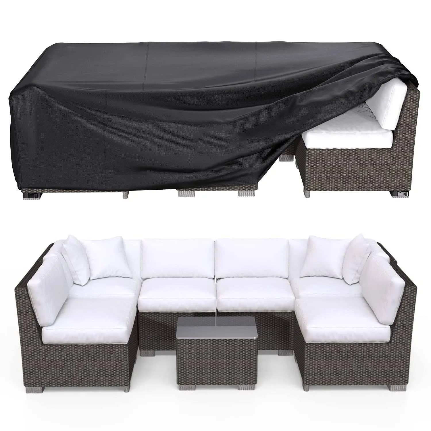 Patio Chair Covers for Outdoor Furniture Waterproof 2 Pack, Lawn Chair Covers Heavy Duty Patio Furniture Covers, Large Covers for Lounge Lawn Deep Seat Black 31"W×33"D×36"H