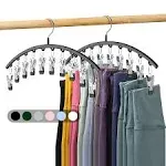 Legging Organizer for Closet Metal Yoga Pants Hangers 2 Pack w/10 Clips Holds...