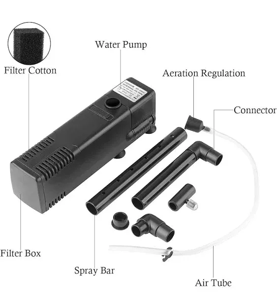 FEDOUR Submersible Aquarium Internal Filter, Filter with Water Pump for Fish Tank up to 35 Gallon (for 5-35 Gallon-New)