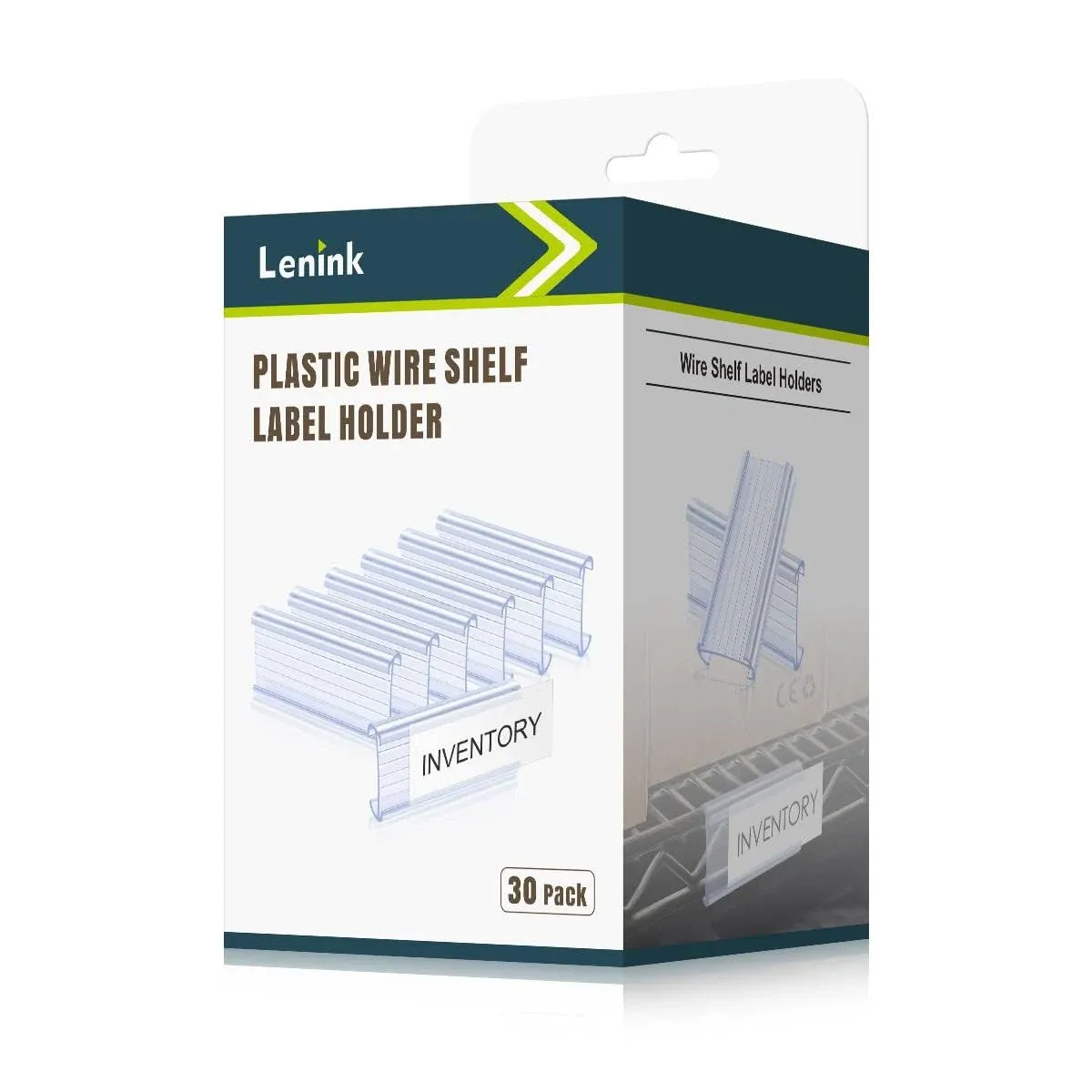 Lenink 30Pcs Wire Shelf Label Holders,Plasti<wbr/>c Wire Rack Label Holder,Compati<wbr/>ble 