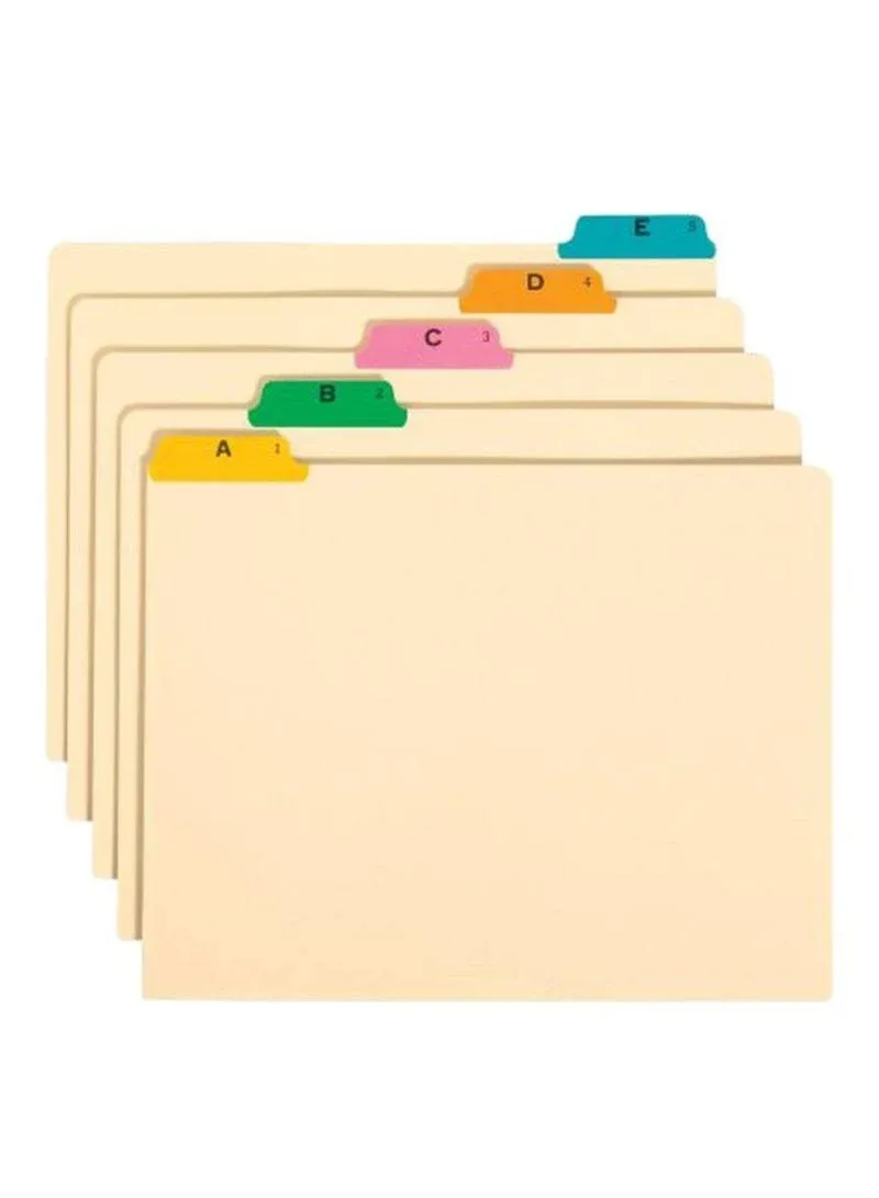 Smead Heavyweight File Guides 1/5-Cut Tab A-Z Letter Size Manila Set of 25