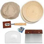 Proofing Set by Kook Sourdough Bread 2 Rattan Banneton Baskets 2 Basket Cover...