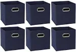 HOUSEHOLD ESSENTIALS Open Fabric Storage Cube Bins, Set of 6, Black